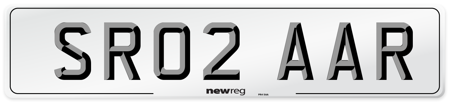 SR02 AAR Number Plate from New Reg